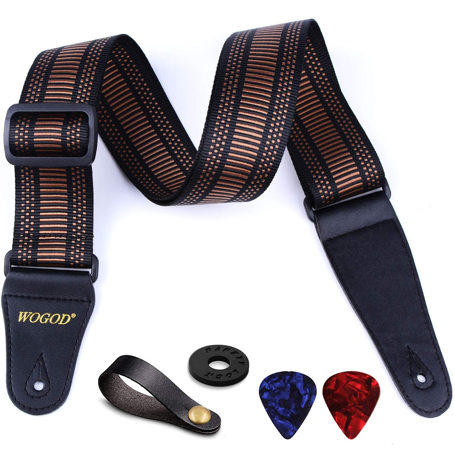 Coffee-Colored Nylon Bass Guitar Strap