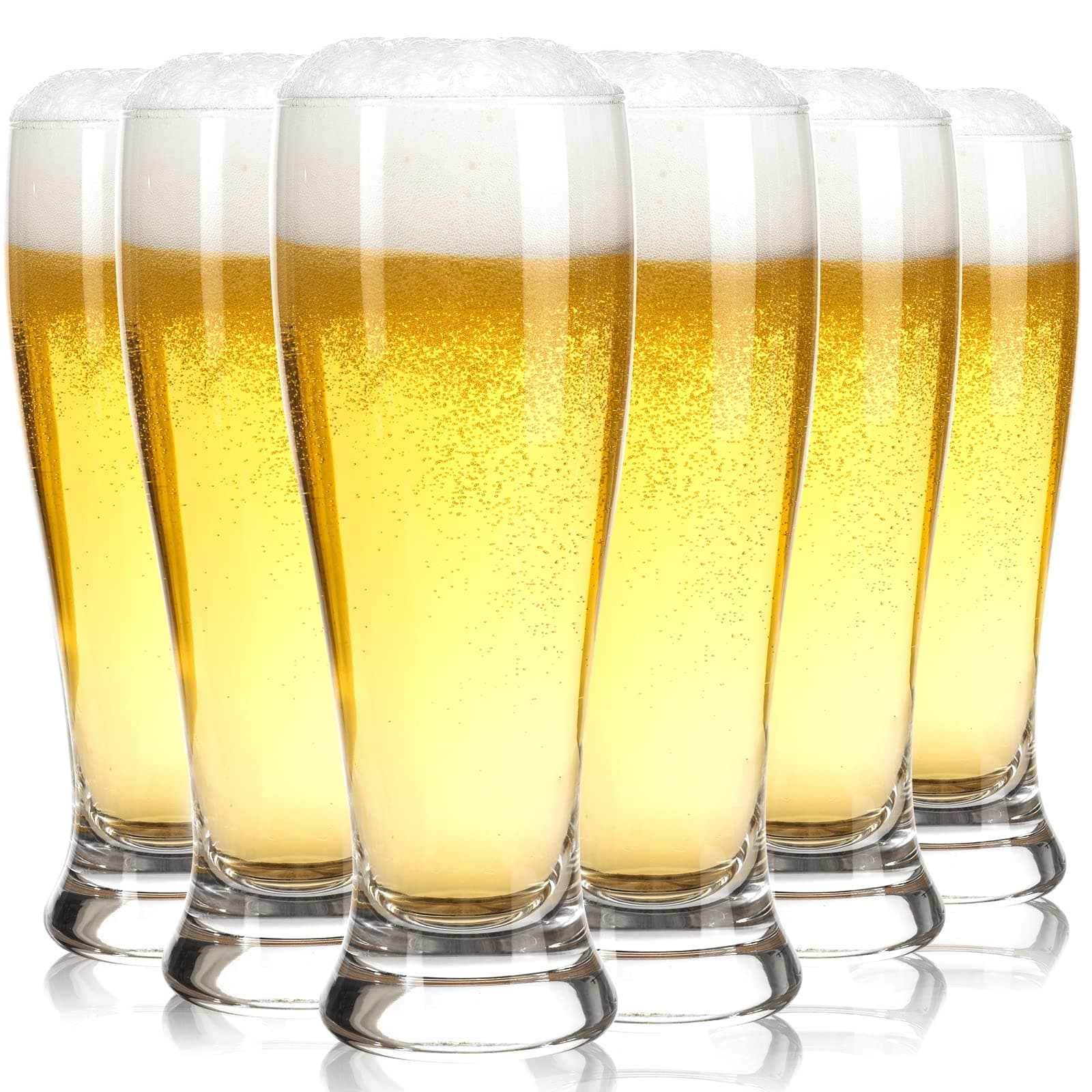 6-Pack 16oz Pilsner Beer Glasses for Men