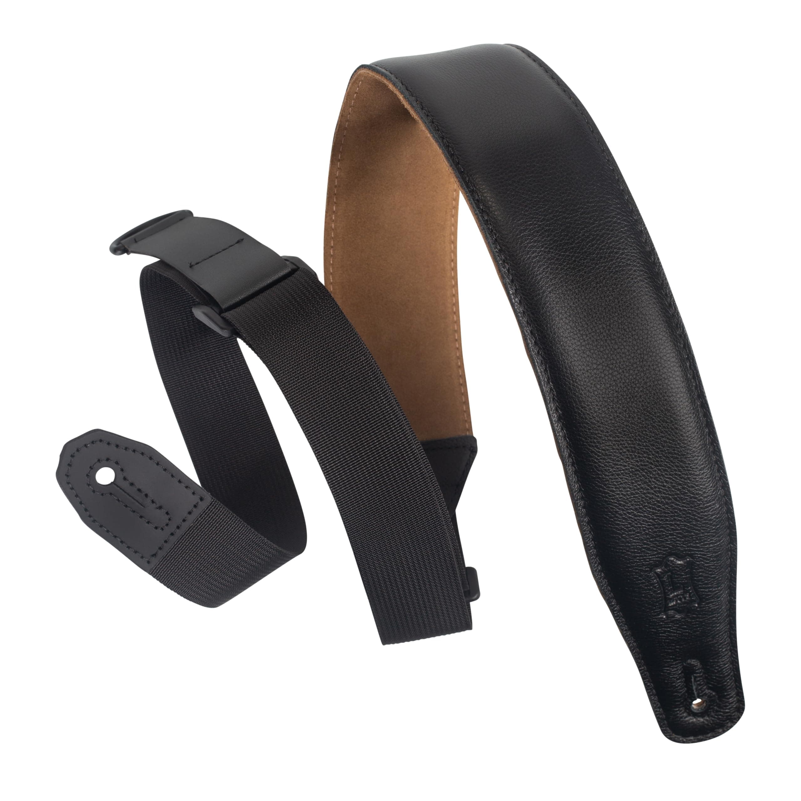 Levy's MRHGS-BLK Black Leather Guitar Strap