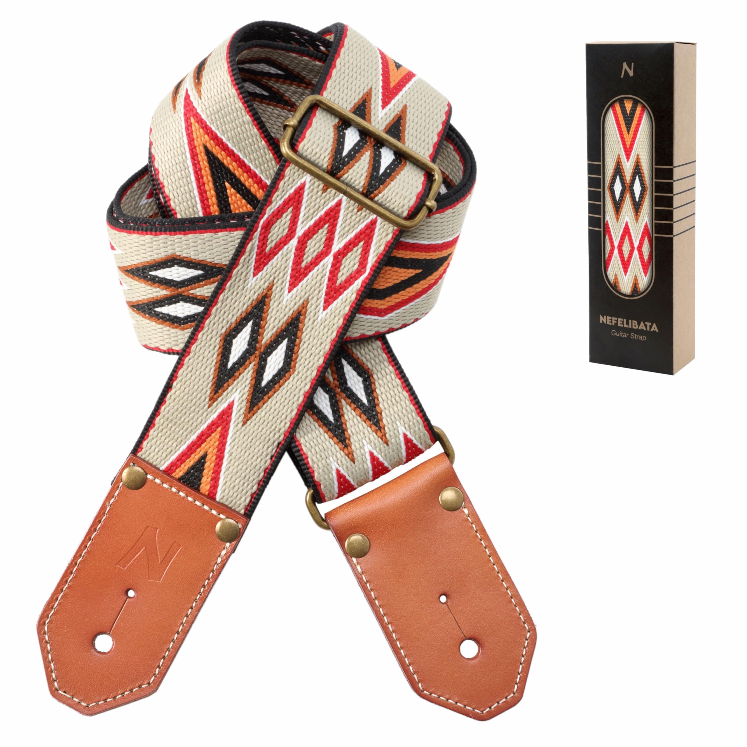 Nefelibata Cool Woven Guitar Strap for Acoustic, Bass, Electric - Gift for Guitarists