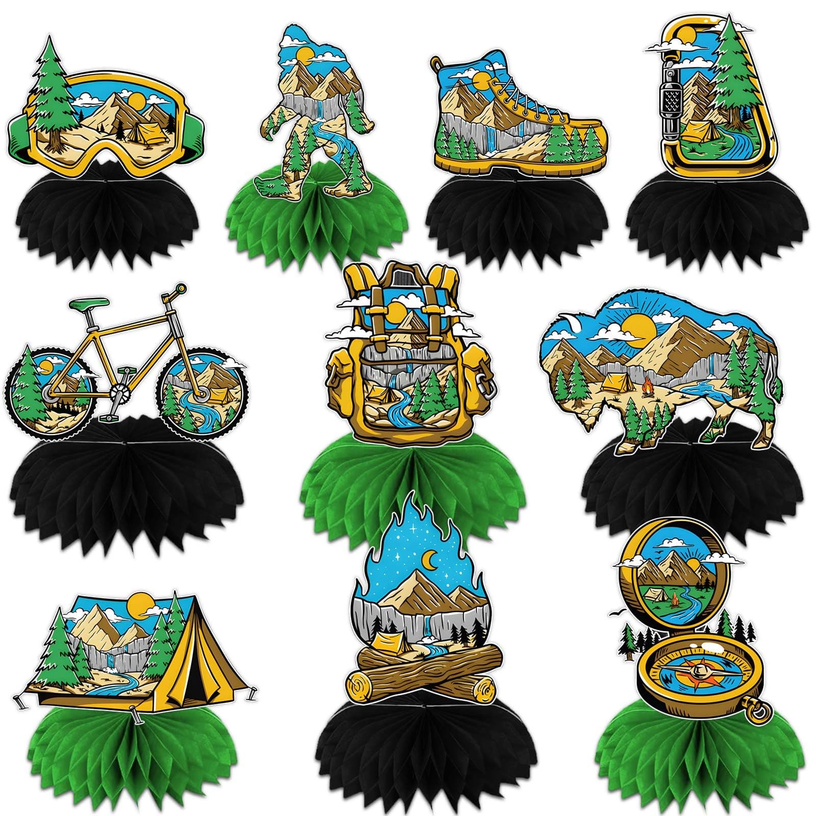 Camping Adventure Party Decor for Camper Birthday Photo Booth Props
