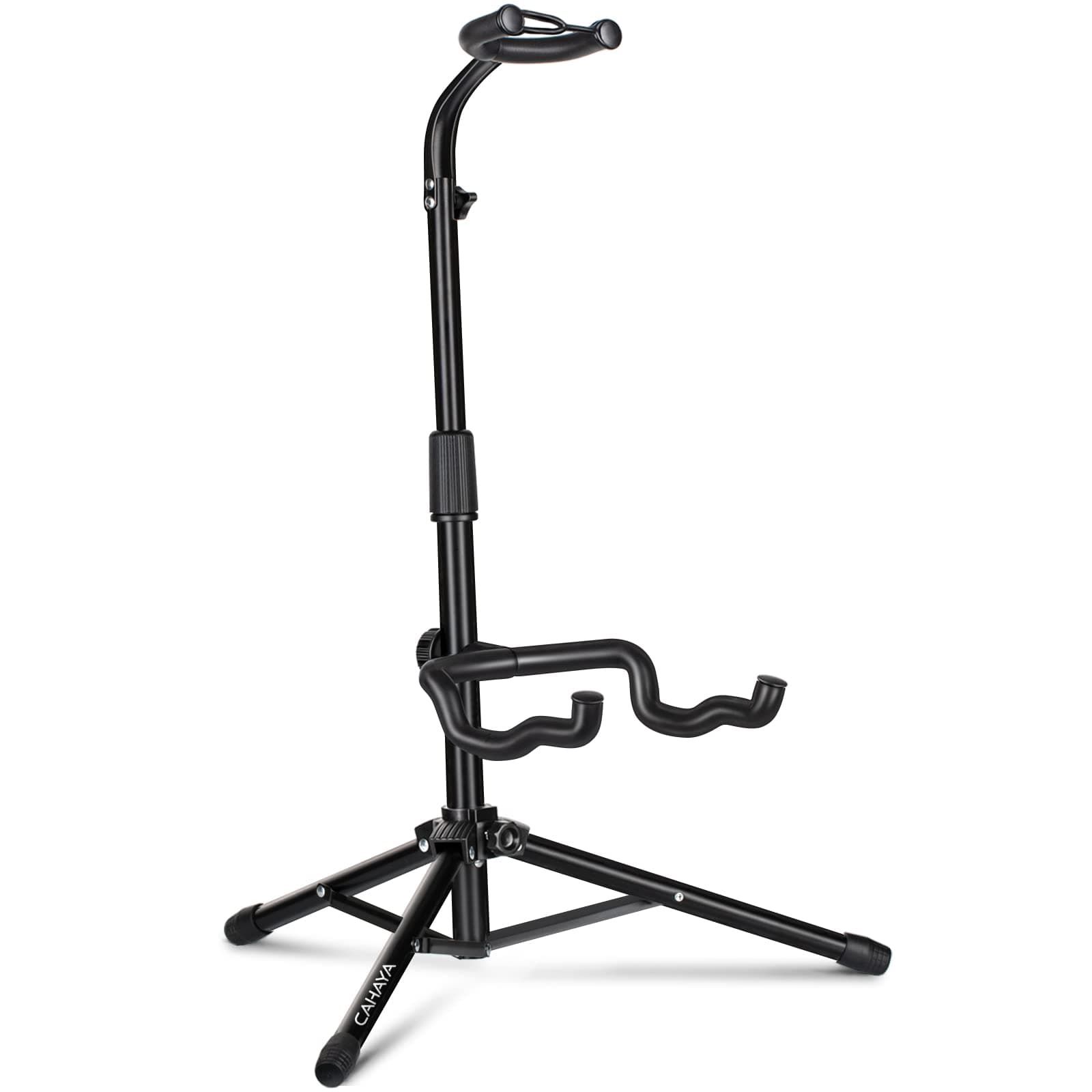 CAHAYA Black Height Adjustable Guitar Stand for Acoustic Electric Classical Bass Banjo