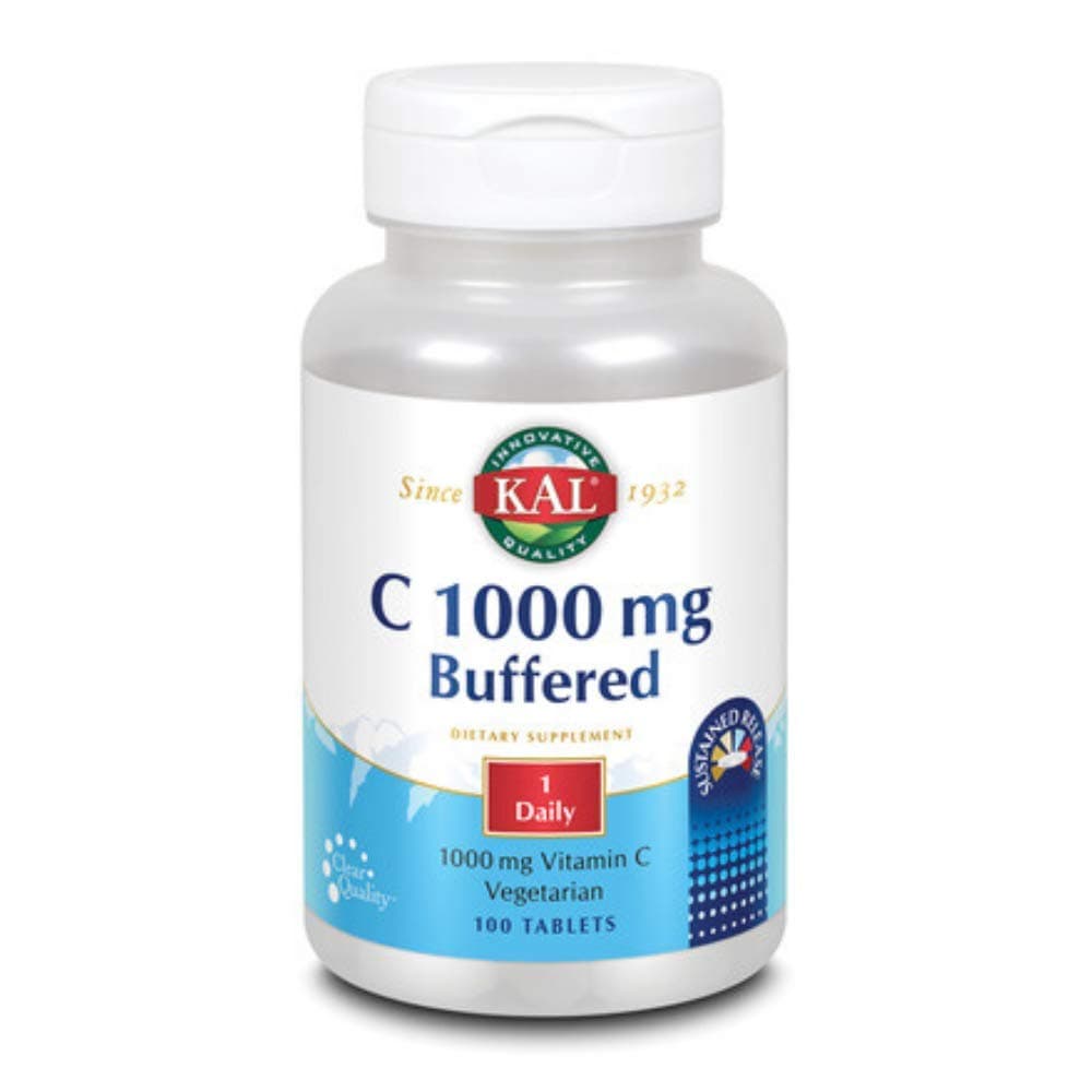 KAL Buffered Vitamin C 1000 mg Sustained Release Tablets, 100 Count