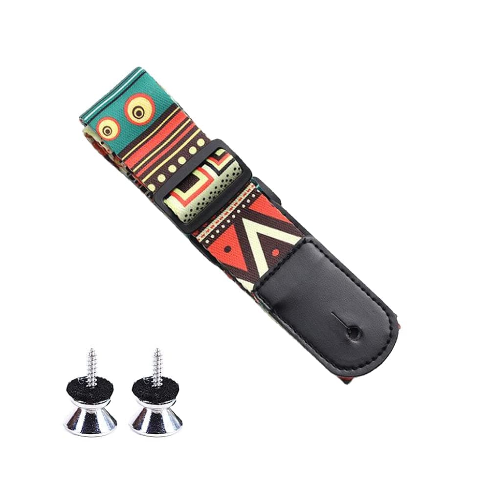 Vintage Woven Leather Guitar Strap for Ukulele & Small Guitar Adjustable Shoulder Strap