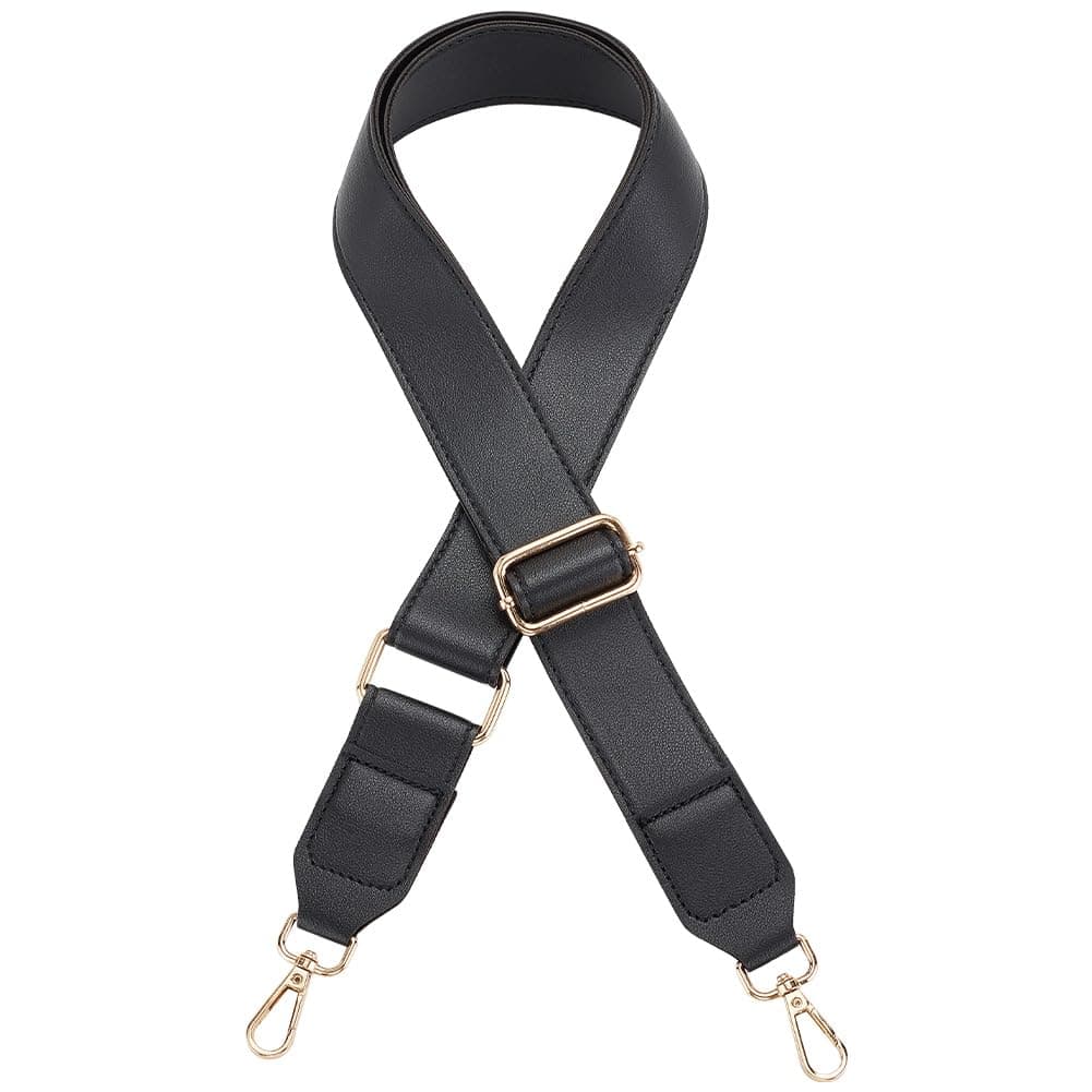 PH PandaHall 1.4 Inch Wide Black PU Leather Shoulder Bag Strap for Briefcase Messenger Bags Women Purse