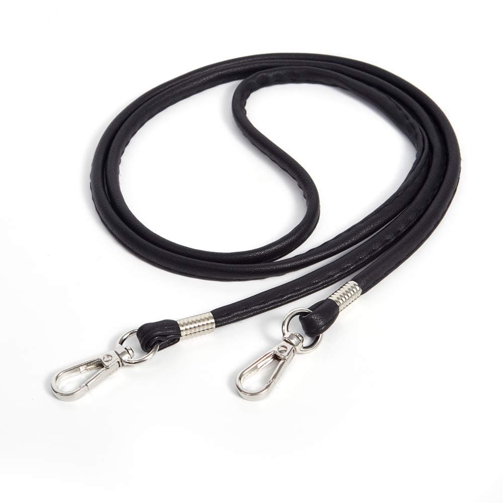 Xiahw Thin Soft PU Leather Crossbody Chain Strap for Small Bags, Purses, Wallets, Clutch, Phone Cases (Black-Silver)