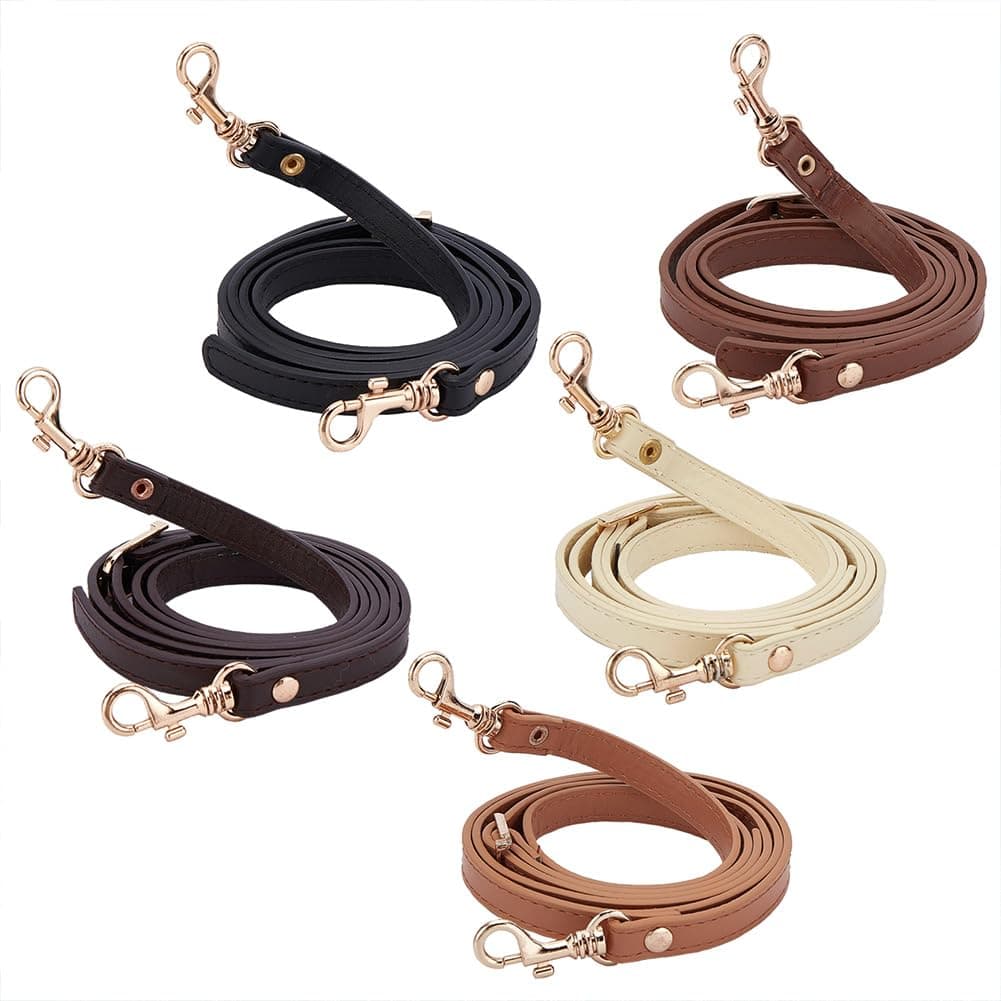 PandaHall 5 Color 50 Inch Adjustable Leather Straps for Bags