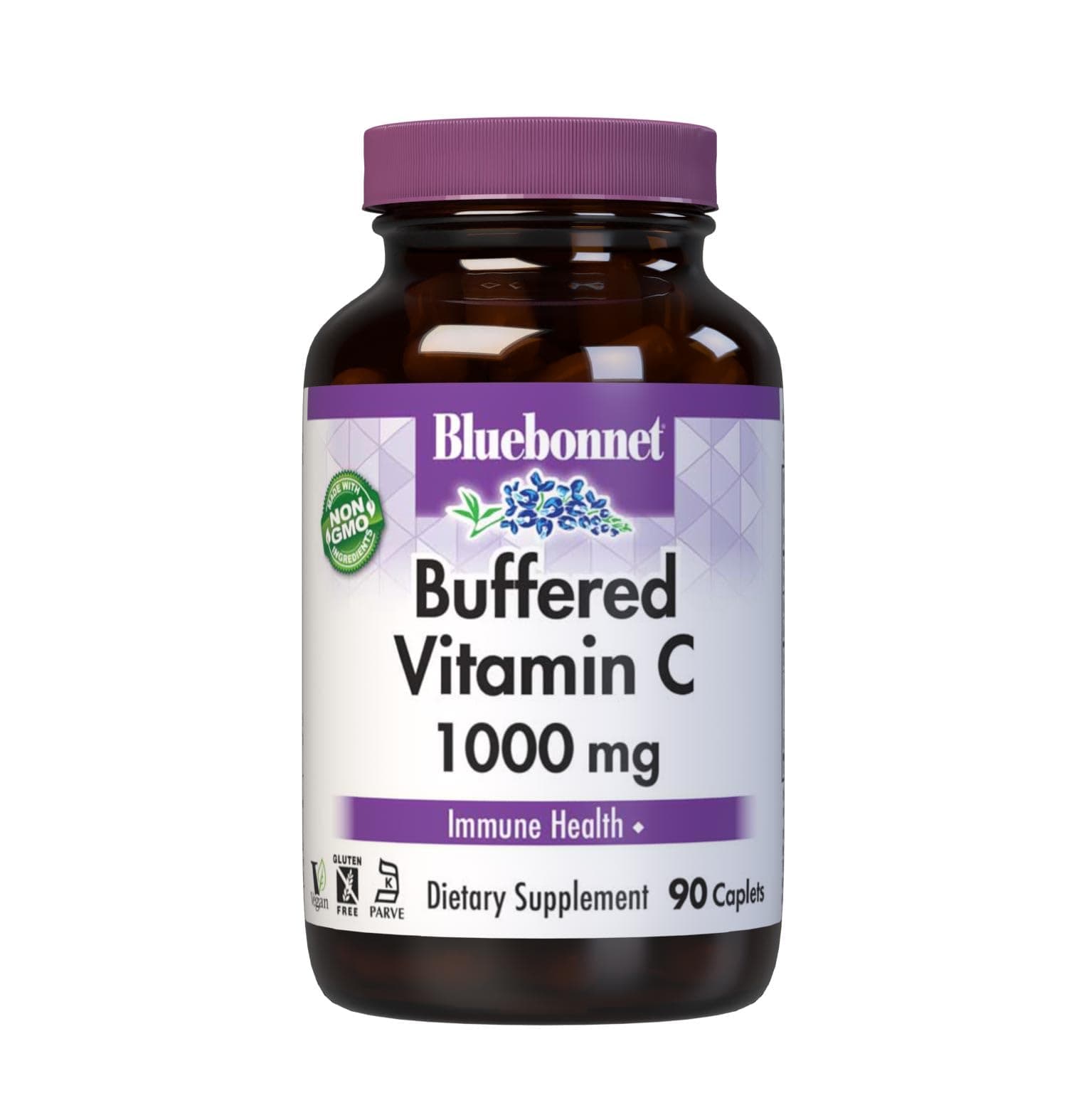 BlueBonnet Buffered Vitamin C1000 mg Capsules for Immune Health Soy Free Grain Free Non-GMO Kosher Vegan, 90 Count