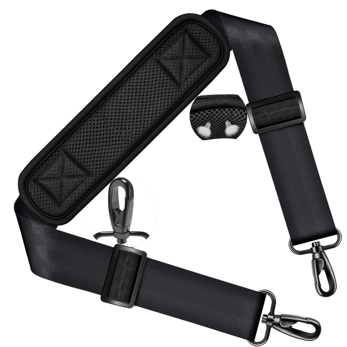 ZINZ Ultra-Thick Adjustable Shoulder Strap for Briefcase and Laptop Bag