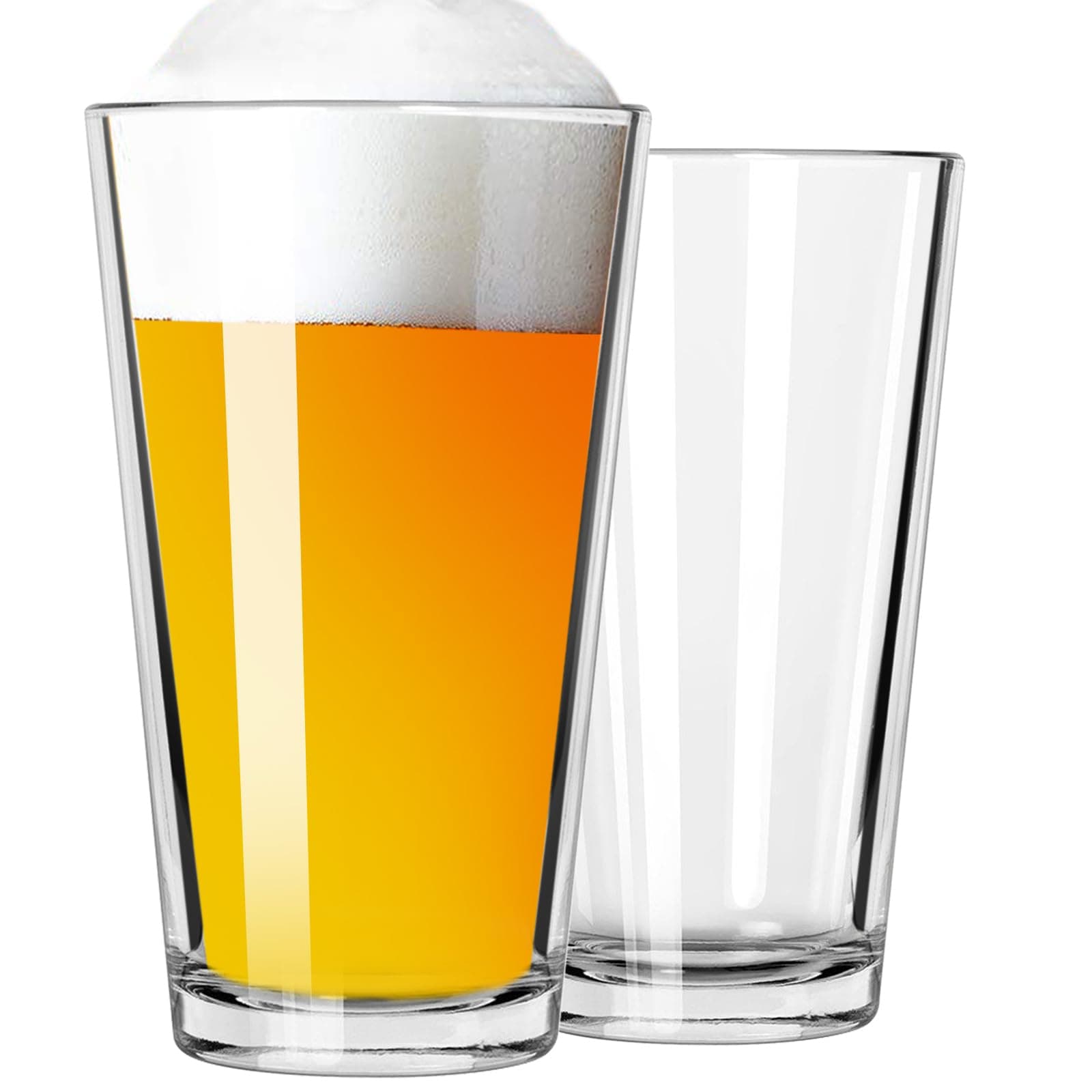 16 oz Beer Glasses Set of 2 for Men