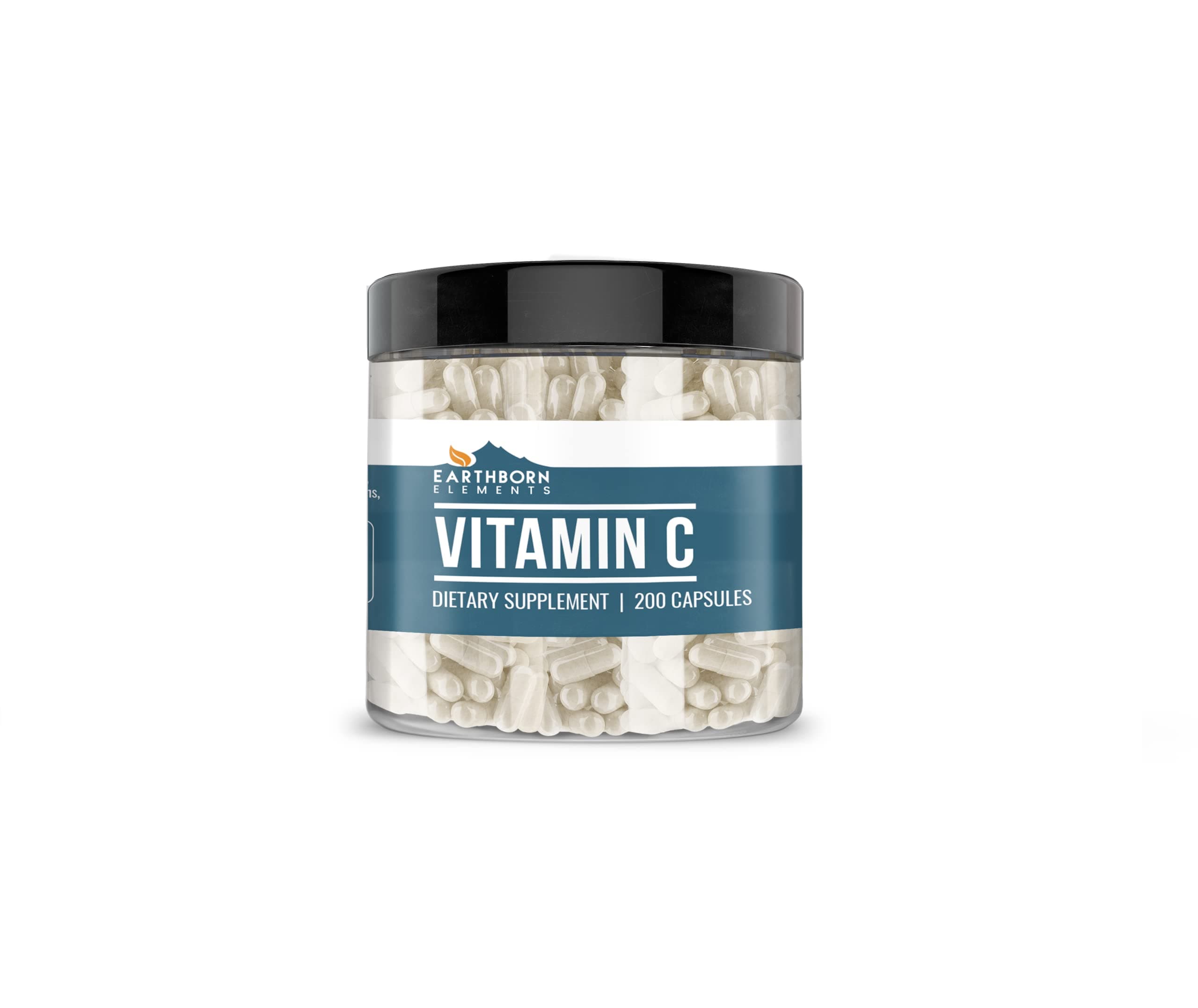 Earthborn Elements Vitamin C 200 Capsules, Pure & Undiluted