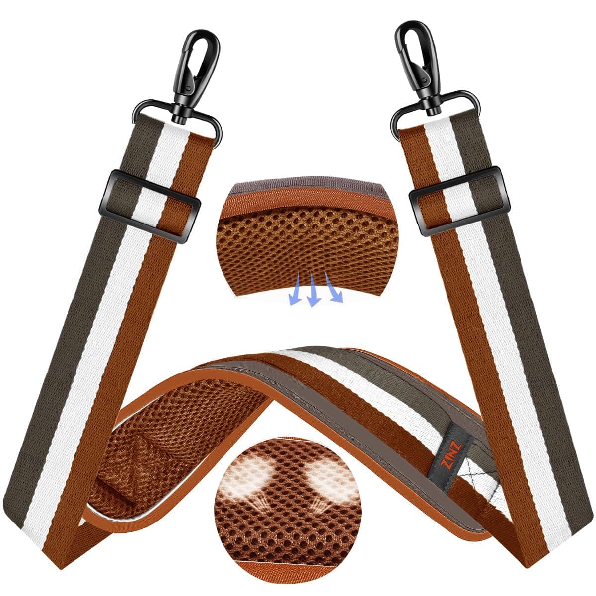ZINZ Universal Bag Strap - Ultra-Thick, Breathable, Adjustable, Heavy-Duty TW01B07