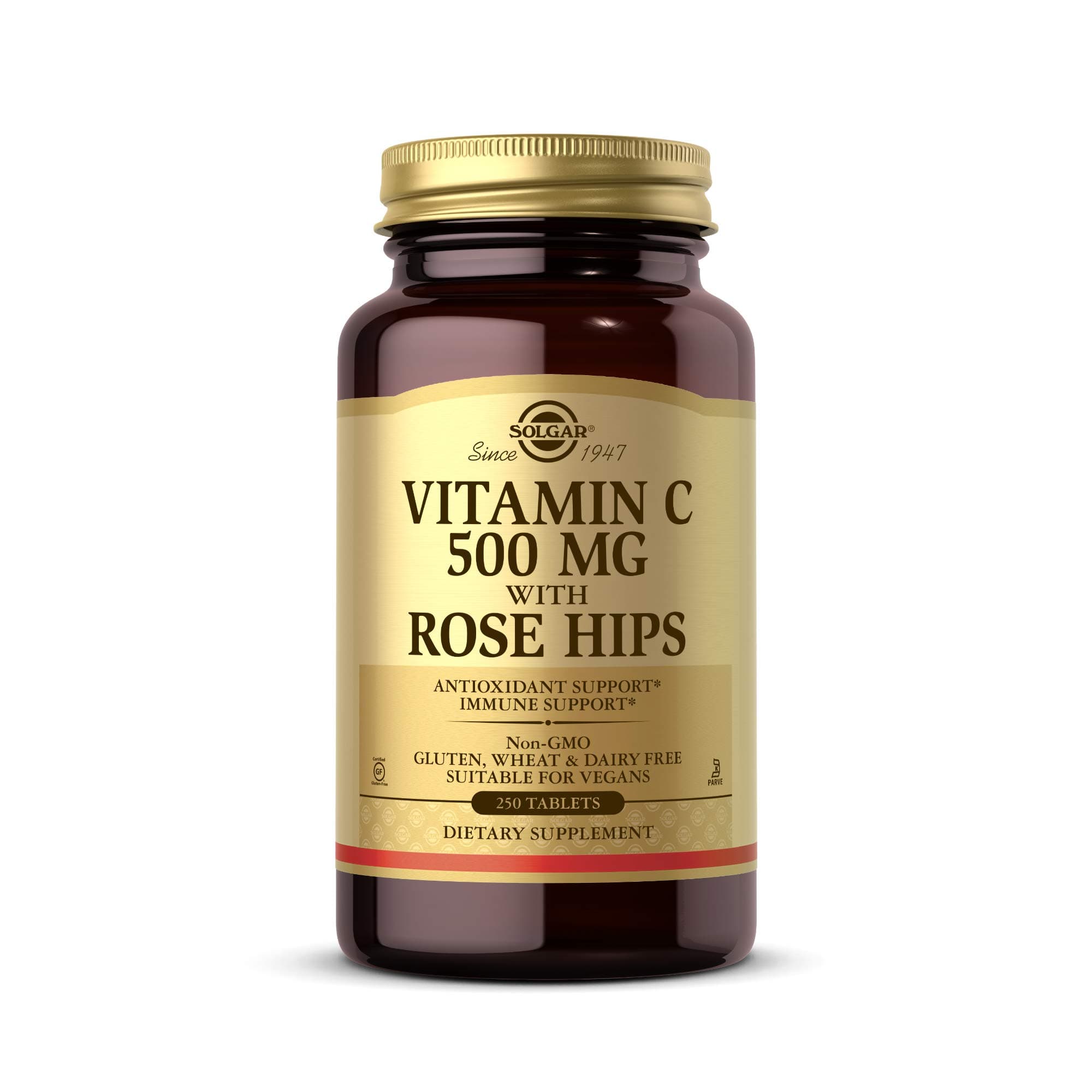 SOLGAR Vitamin C 500mg Tablets - Antioxidant & Immune Support for Overall Health - Healthy Skin & Joints - Non GMO, Vegan, Gluten Free, Dairy Free, Kosher