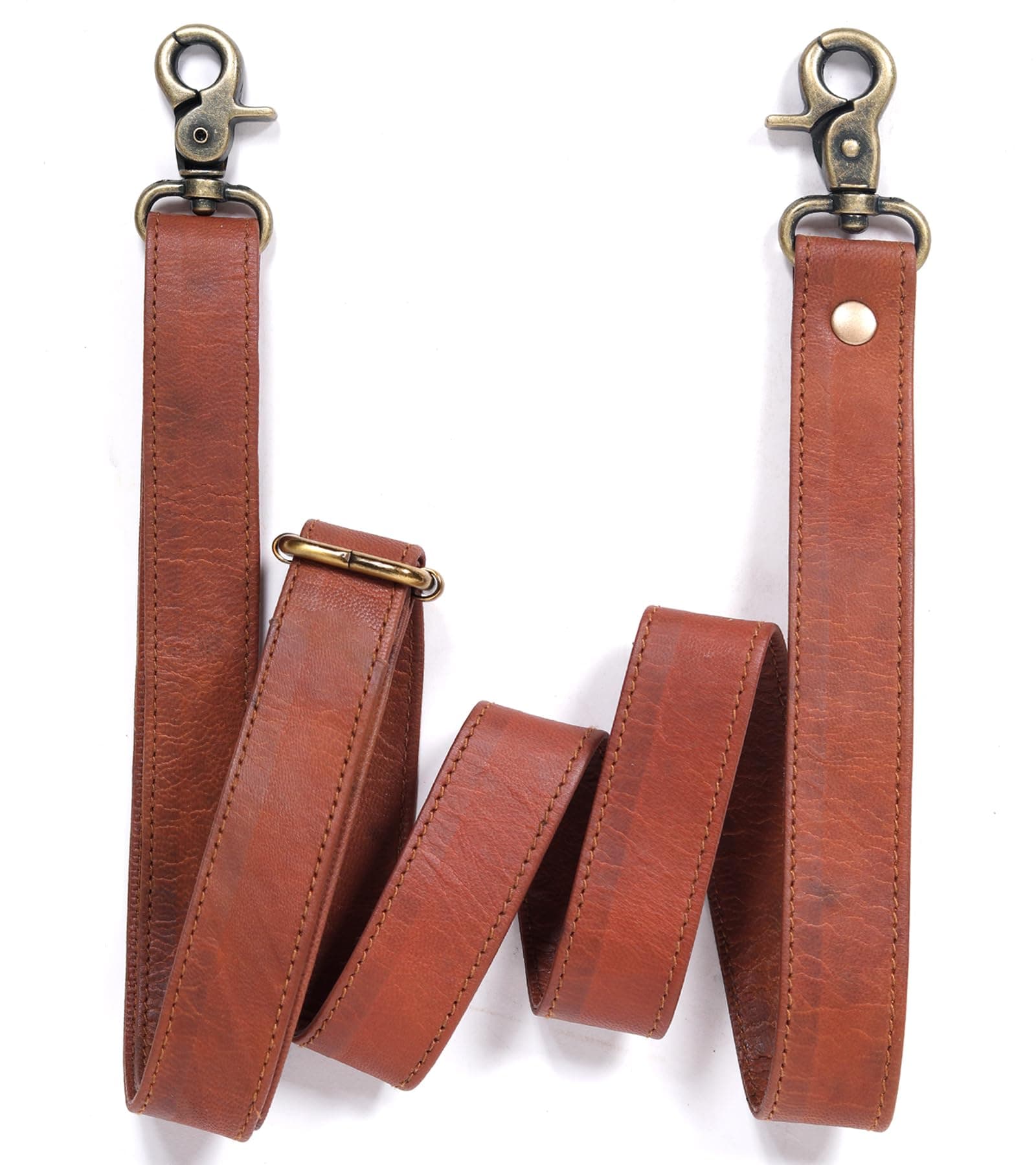 Zinria Brown Leather Purse Straps - 60-inch Adjustable Replacement Shoulder Straps for Handbags