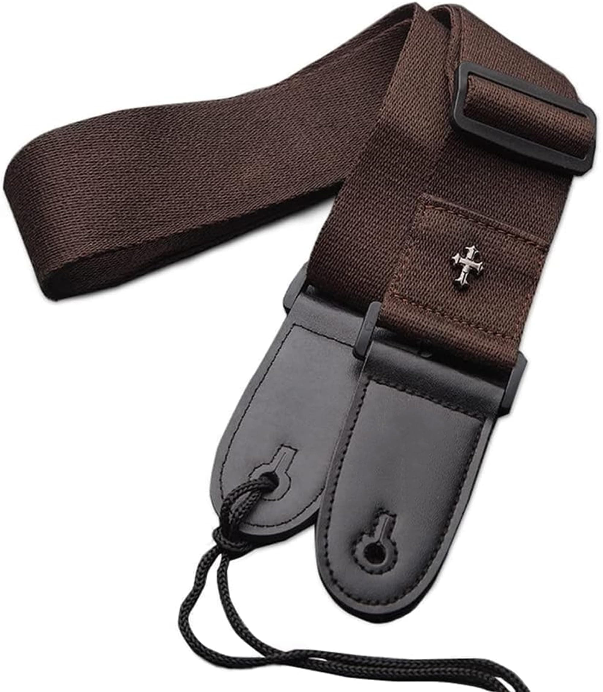 Vintage Bass Guitar Strap with Pick Pocket Adjustable Leather Ends