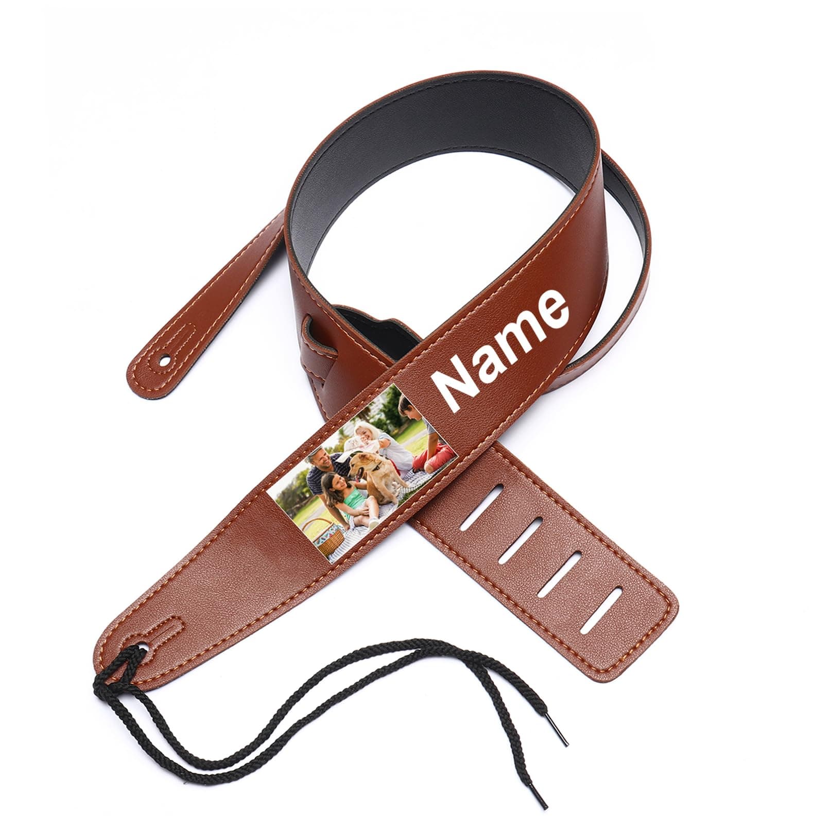 OXYEFEI Custom Engraved 2.5" Wide Adjustable Bass Guitar Strap Gifts