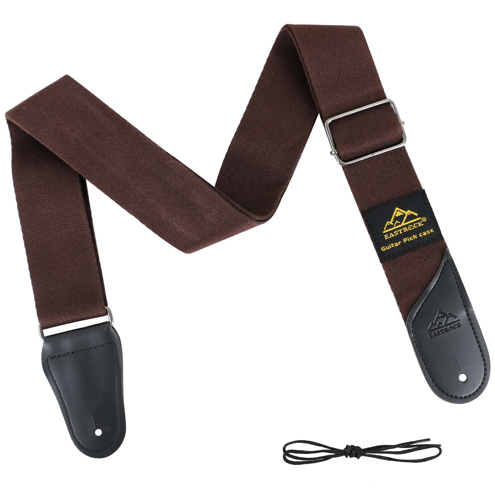 EASTROCK Brown Adjustable Cotton Guitar Strap for Beginners