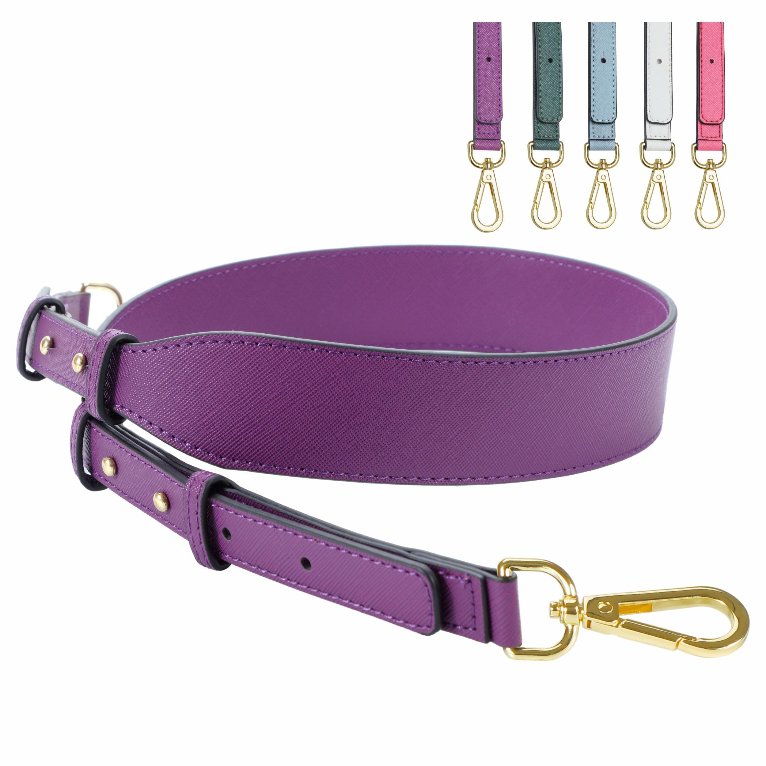 Customized Leather Purse Strap - Glamour Purple