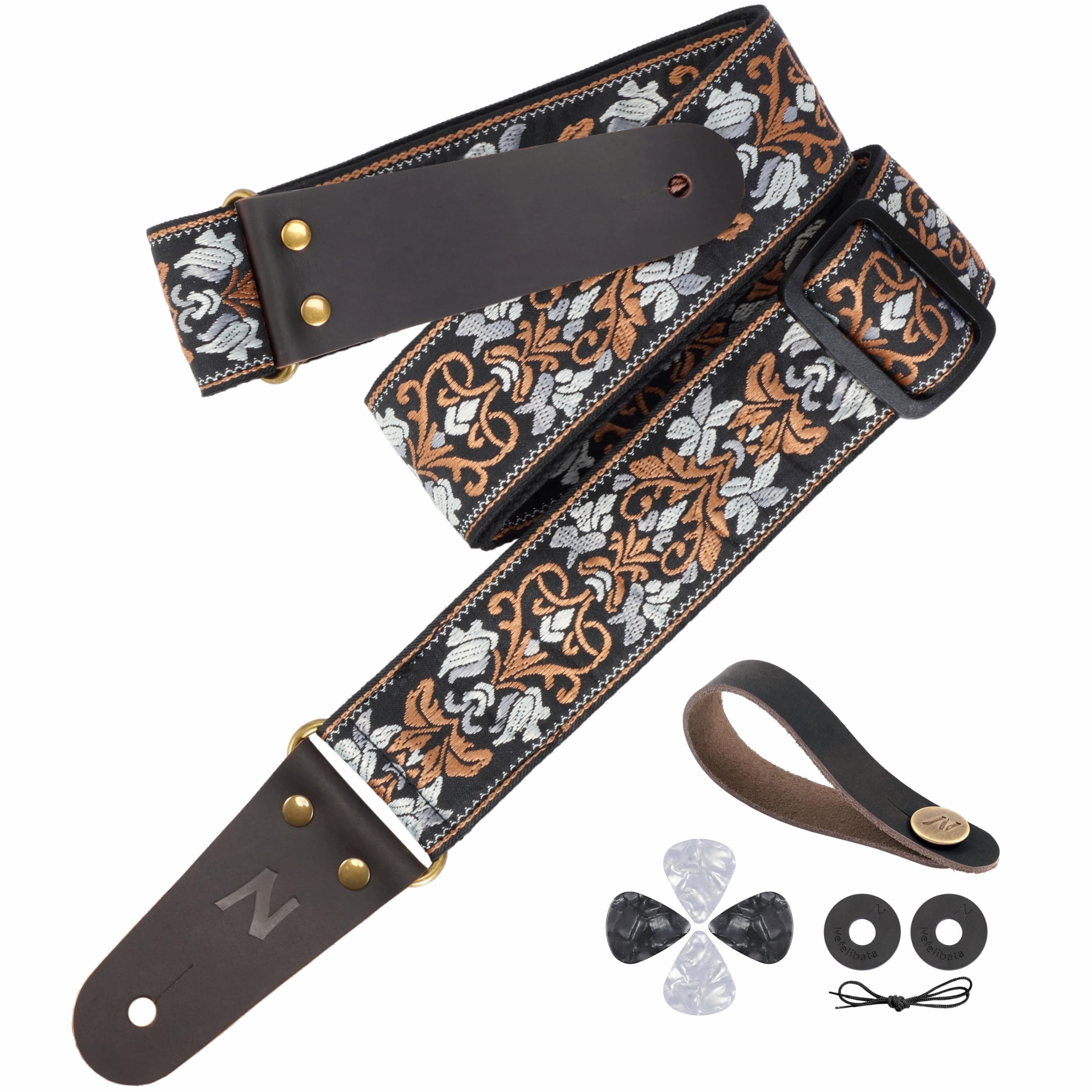Nefelibata 2 Jacquard Embroidery Guitar Strap for Bass, Electric, and Acoustic Guitars