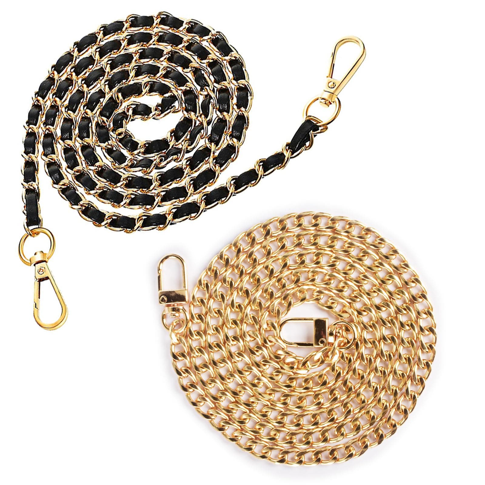 Sankoly 2-Pack Cross-Body Bag Iron Chain Strap, 47" Long