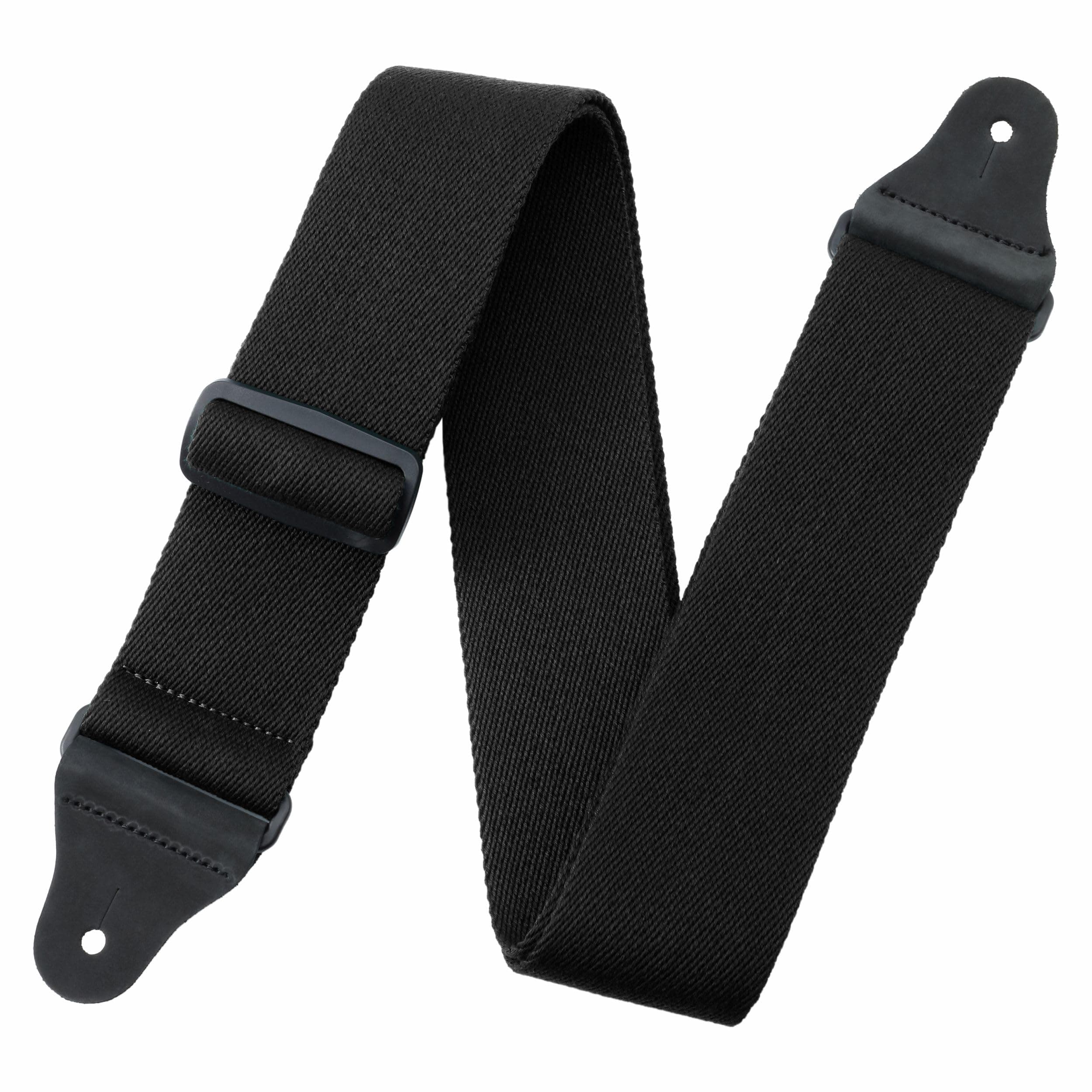 Thickened Leather Guitar Strap for Bass, Electric & Acoustic - Mysterious Black