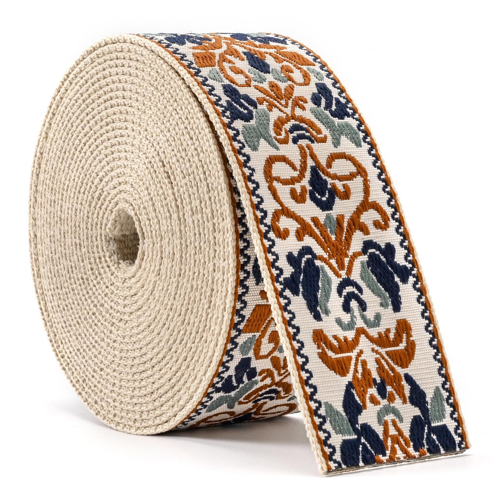 High Density Jacquard Embroidered Heavy Cotton Webbing Strap 1.5-2 Inches for Bags