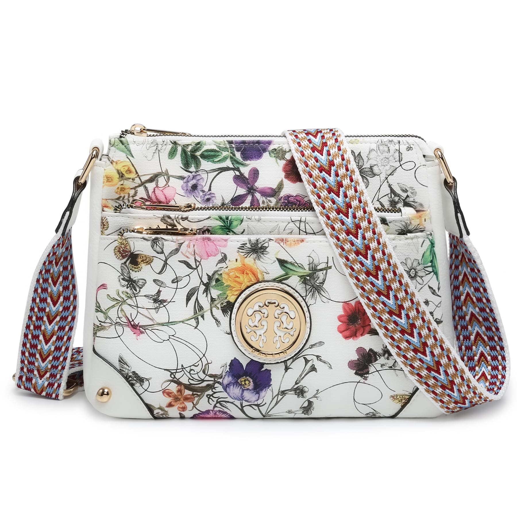Trendy Dasein Crossbody Purse for Women with Multi Pockets and Guitar Strap