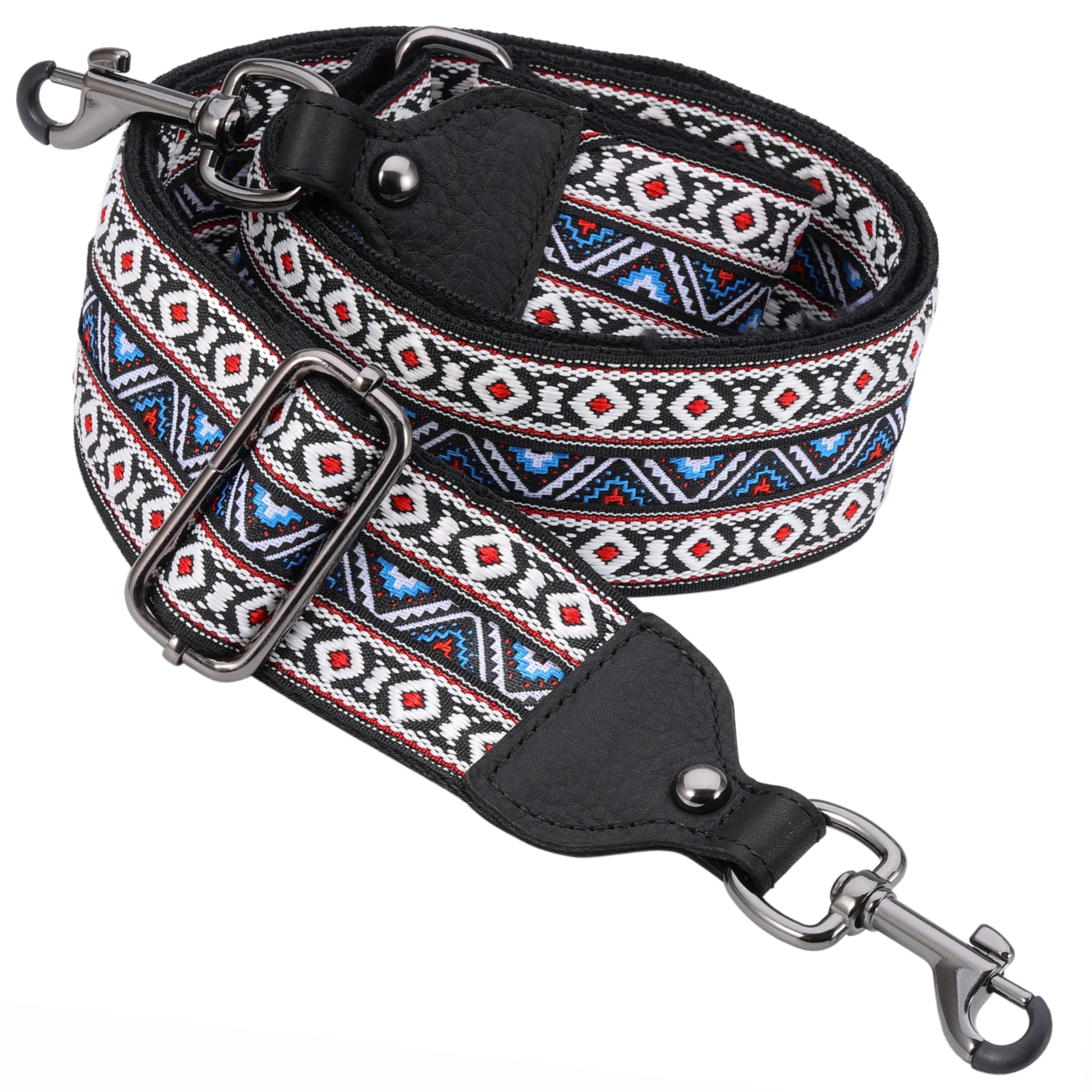 Retro Ethnic White Nefelibata Jacquard Embroidery Handbag Strap