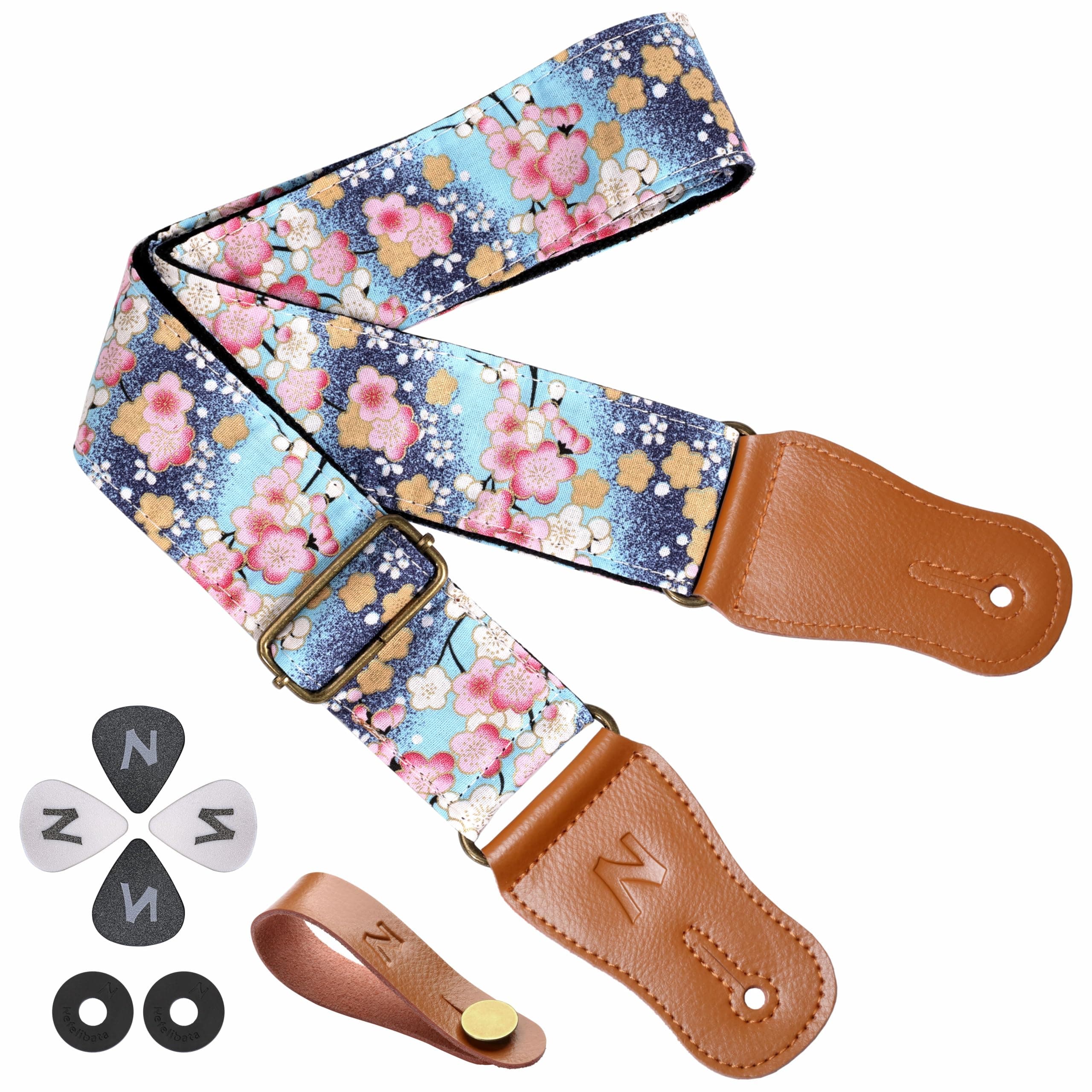 Cotton Guitar Strap Set for Acoustic Guitar and Ukulele