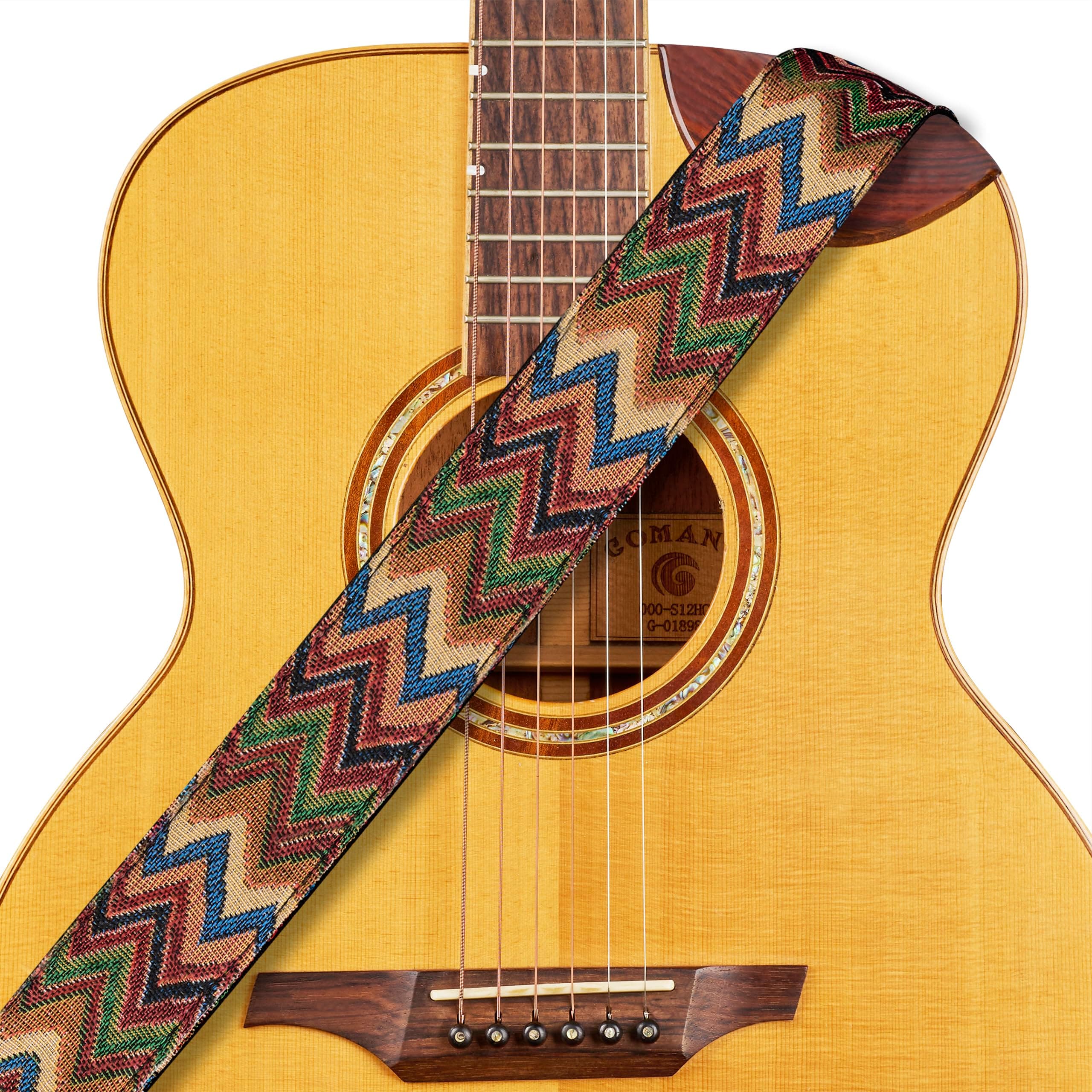 Amumu Chevron MultiColor Guitar Strap for Acoustic, Electric & Bass